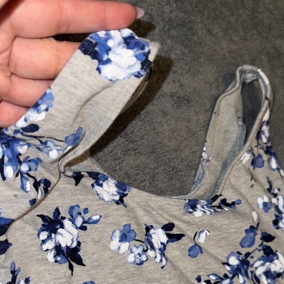 Fruit of the Loom- Blue Floral Print Crop Top size 42 - Picture 6 of 8